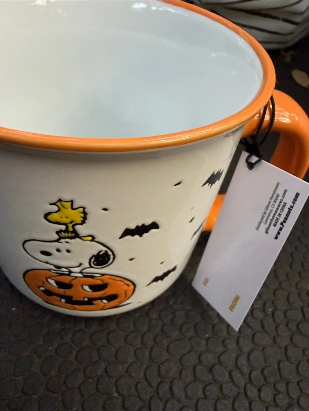 Peanuts Orange and White Halloween Snoopy Pumpkin Mug